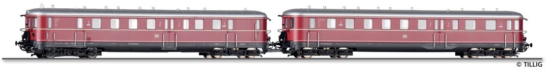 Tillig 02856 - TT - Triebwagen VT 32.0 mit Steuerwagen VS 145, DB, Ep. III